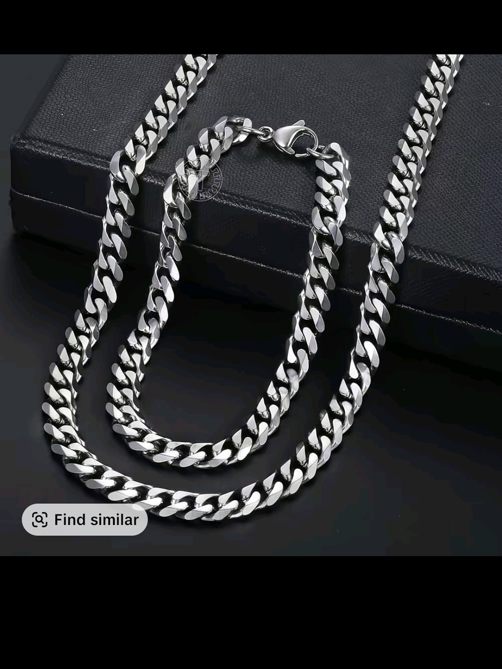 NWOT 7mm 24" Cuban Link Curb Chain Necklace and Bracelet Set